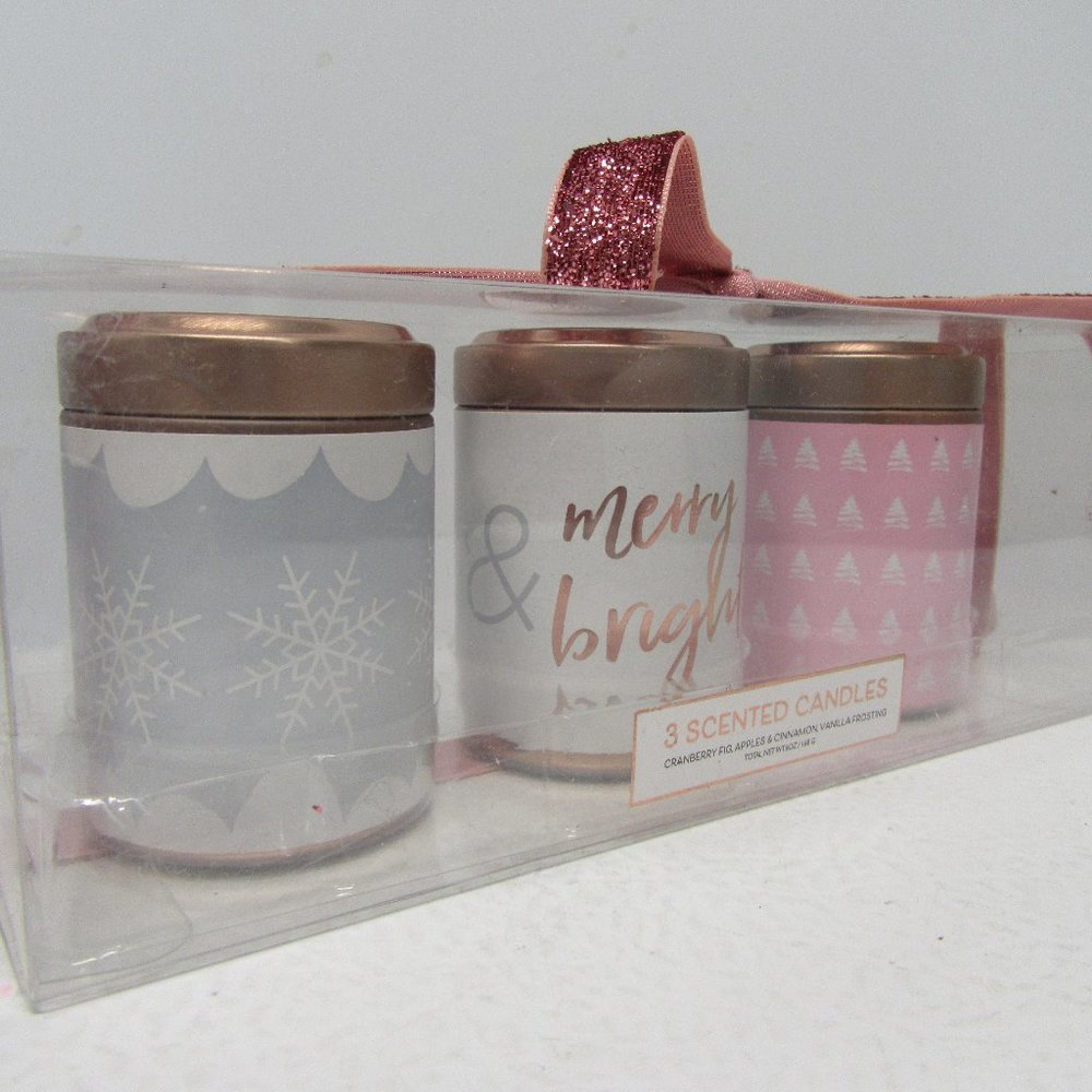 Tri-Coastal Design Merry & Bright Holiday Trio of Scented Candles - 2oz Each